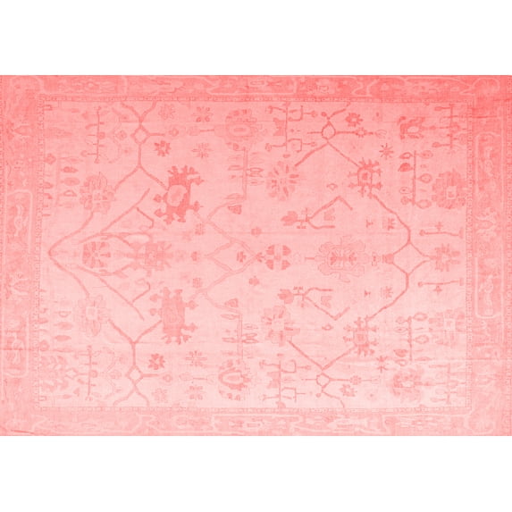Ahgly Company Machine Washable Indoor Rectangle Oriental Red Traditional Area Rugs, 5' x 7'
