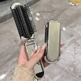 thumbnail image 3 of 2-in-1 Portable Folding Comb & Mirror - Air Cushion, Rhinestone Bling, Compact Travel Hair Brush & Makeup Tool,2 * 2-in-1 Portable Folding Comb & Mirror, 3 of 6