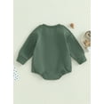 thumbnail image 5 of Cenuakty Baby Boys Spring Autumn Casual Romper Green Long Sleeve Letter Embroidery Playsuit, 5 of 9