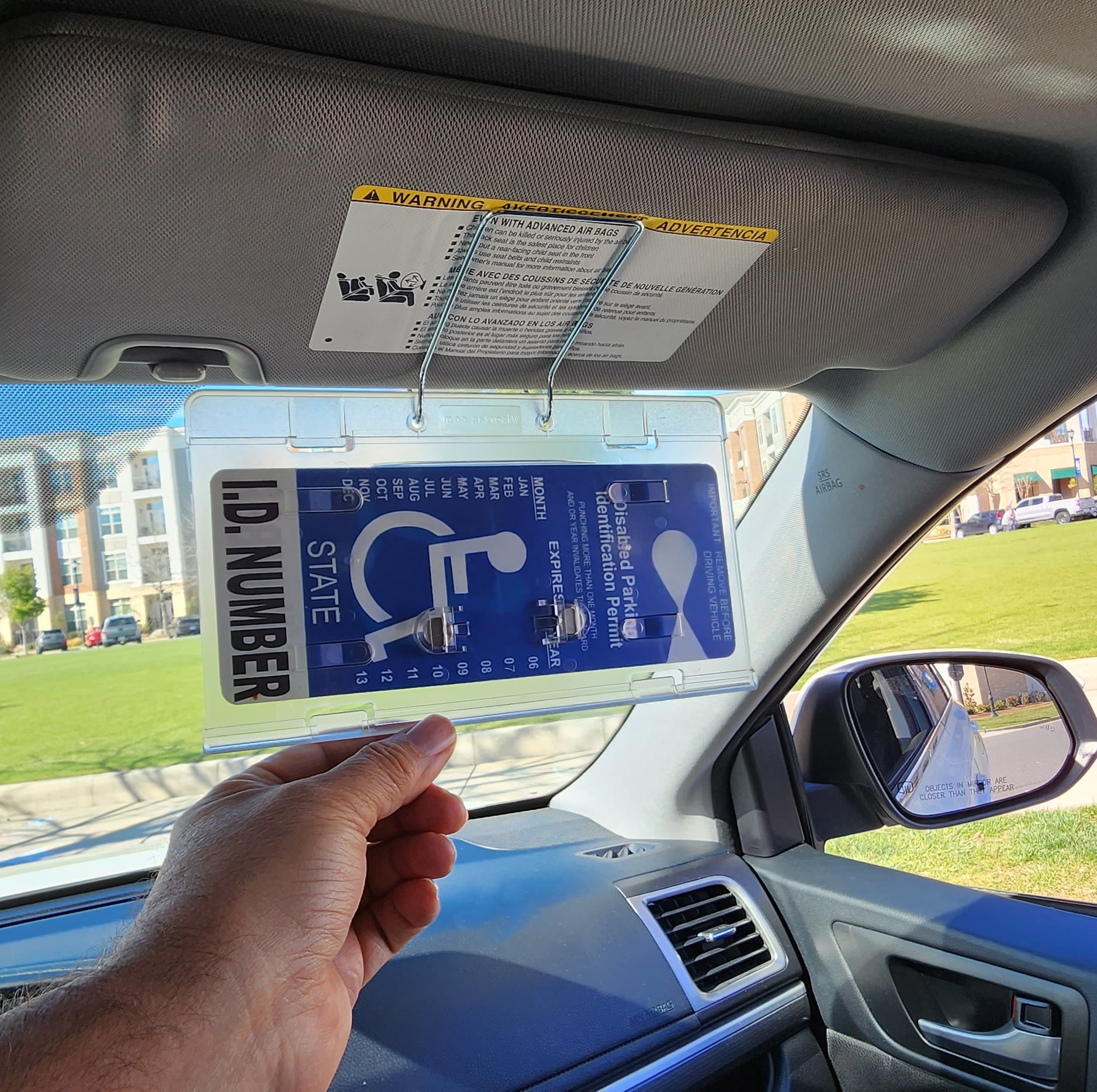 Visortag Horizontal by JL Safety- Best Handicap Placard Holder to Protect,  Display & Fold away your Disabled Parking Permit. Crystal Clear Hard  Plastic Holder for Blue Card Hang Tag. Made in USA 