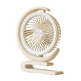 thumbnail image 2 of Ventilador de escritorio recargable por USB, ventilador de mesa para el hogar, bajo nivel de ruido, ángulo ajustable de 360 degree Beige, 2 of 9