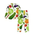 thumbnail image 2 of Kll Vegetables2 Print Women'S Long Sleeve Pajamas With Pants Sleepwear Loungewear 2 Set-X-Large, 2 of 9