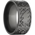 thumbnail image 3 of 10mm Flat Black Zirconium Ring with a Milled Celtic Design, 3 of 4