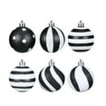thumbnail image 2 of HomeDM 24 Pcs Christmas Balls - Black and White Balls Xmas Ornaments Shatterproof Plastic Christmas Tree Hanging Balls Decorations for Wedding Holiday Party Supplies 8cm/3.15", 2 of 9