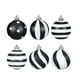 thumbnail image 4 of 24 bolas navideñas | Bolas colgantes de plástico a rayas para decorar el árbol de Navidad | 6 diseños surtidos | 6 cm de diámetro para decoración navideña, 4 of 5