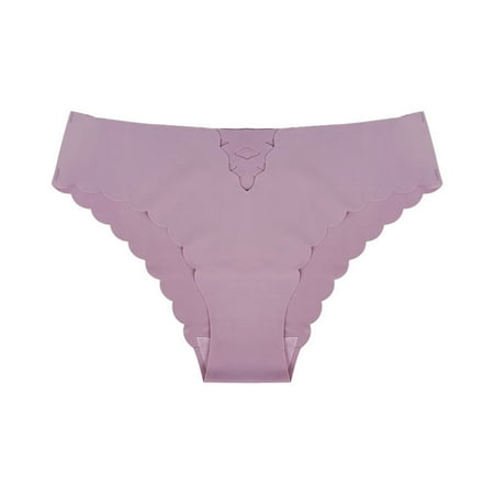 Yuhangmm Women s Panties Women Ice Silk Underwear Low Waist Seamless Sexy Briefs Solid Color Hollow Underwear Ladies Bikini Underwear