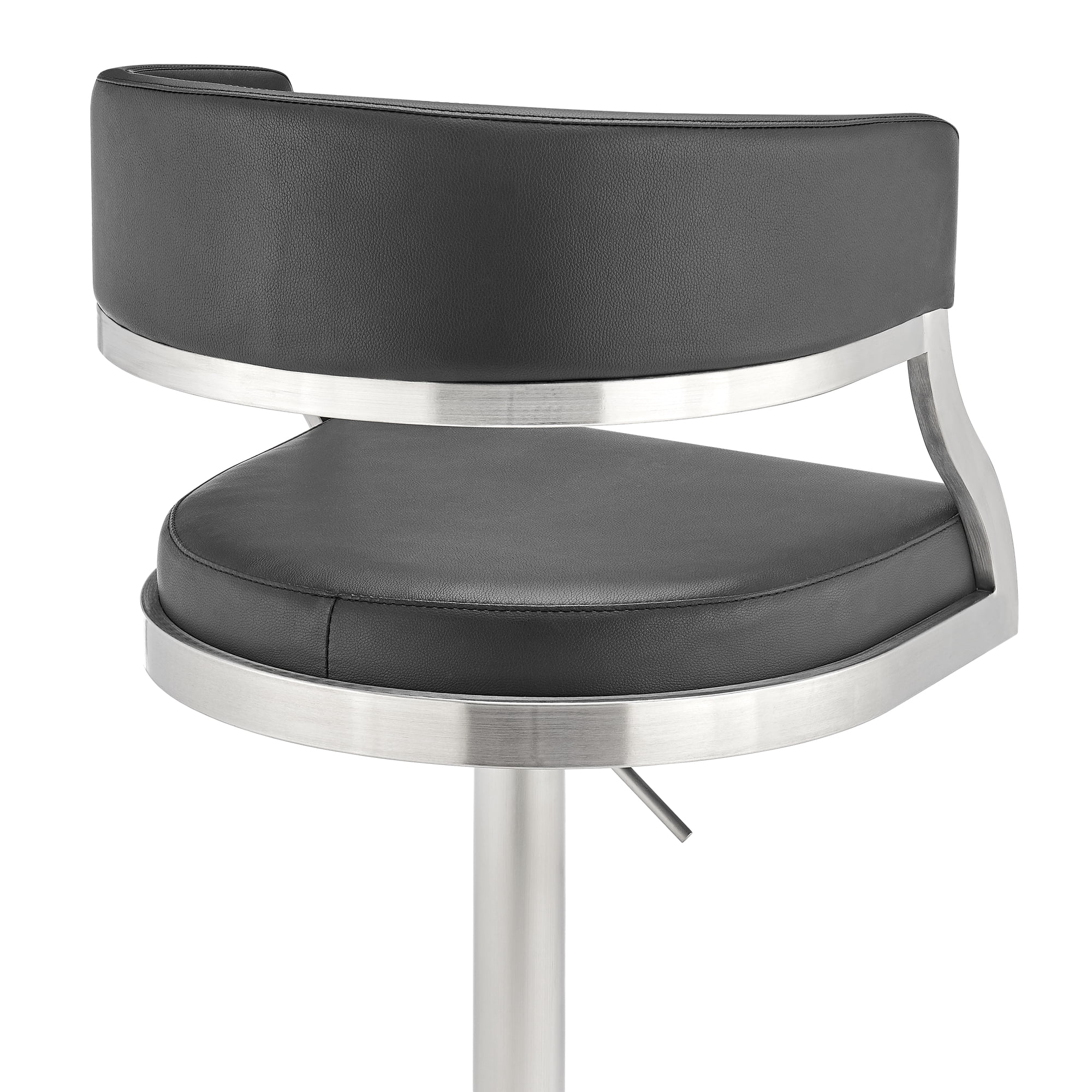 Callie Modern Retro Swivel Metal Adjustable Height Barstool With Faux Leather Seat