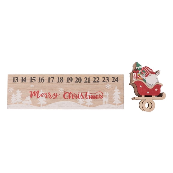 LAZIOEGR Stylish Wooden Countdown Calendar – Sliding Ornament Tabletop Advent Timer for Home, Office & Gift