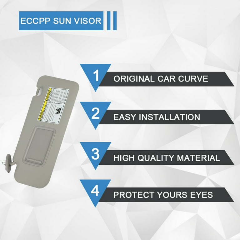 ECCPP Left Driver Side Sun Visor Assembly with Sunroof Gray