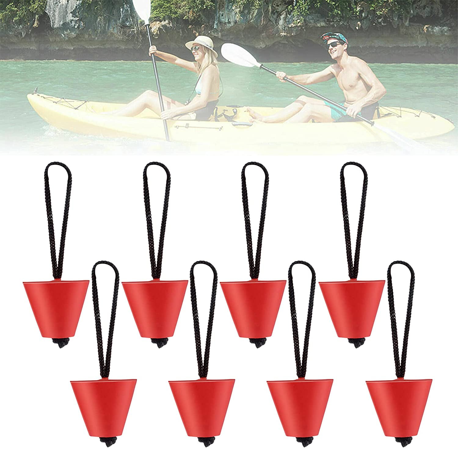 1-8Pcs Silicone Kayak Scupper Plug Kit Canoe Drain Holes Stopper Bung Accessory 