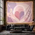 thumbnail image 6 of Moon Stars Heart with Divided Vertically Into Soft, Mystical Fantasy for Space Lovers, Galaxy Room Decor, Valentine'S Day Gift, Tapestry Wall Hanging for Bedroom and Dorm, 6 of 7