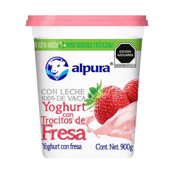 Yoghurt Alpura con fresa 900 g