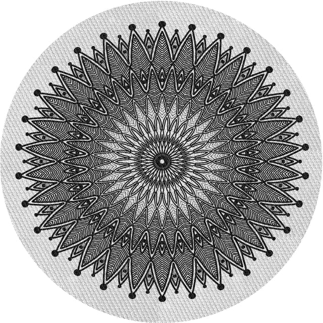 Ahgly Company Tapis Rond Lavable en Machine Intérieur Transitionnel Gris Loup Gris, 8 Pieds Rond