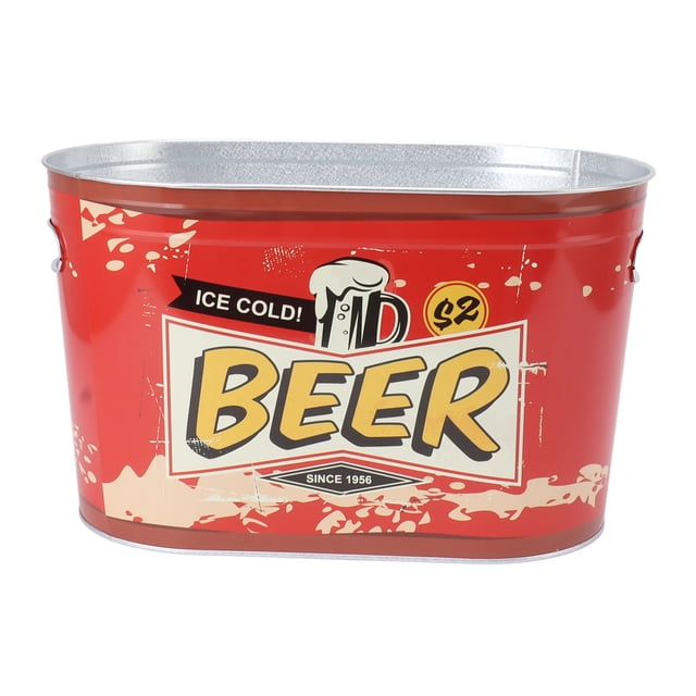 Cubo de hielo para bebidas impreso Protección contra el óxido universal Cubo de hierro para enfriamiento de hielo de gran calibre para verano pequeño 01