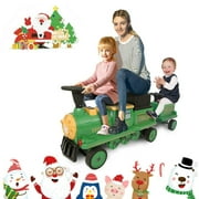 HOMFY Ride On Train with Carriage, 12 V Electric Riding Toy w/ Light, Music and Storage Seat for Children Baby Toddlers Boys & Girls
