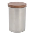 thumbnail image 1 of Boîte de Conservation en Acier Inoxydable, 350ml Multipurpose Food Storage Canister Kitchen Portable Airtight Coffee Beans Container with Wood Lid for Coffee Tea Nuts Cereal, 1 of 14