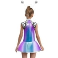 thumbnail image 2 of Ocealan 2Pcs Girls Alien Outfits Metallic Mock Zip Front Tutu Dress with Headband for Party Dance Blue Sliver 8, 2 of 6