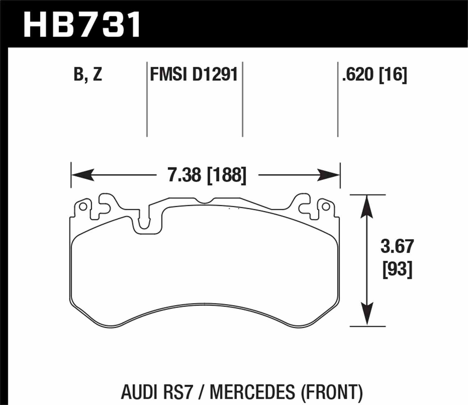 Hawk Performance HB731B.620 HPS 5.0 Disc Brake Pad Set