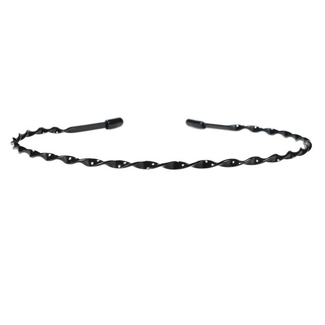 Diadema ondulada Unisex negra 2 uds antideslizante shamjiam Diadema ondulada de acero de primavera