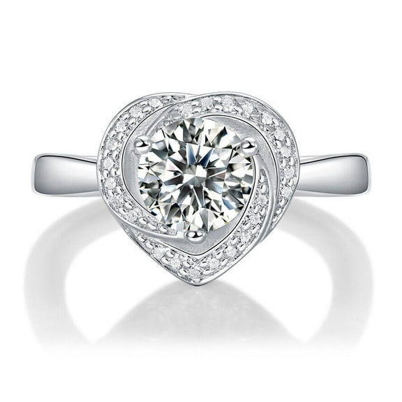 Heart Shape Anniversary Ring For Women's 1.8 Ct Diamond 14K White Gold Over