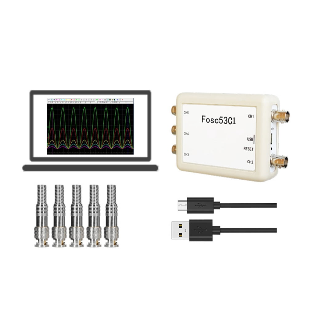 Portable Digital Oscilloscope 1MHz Sampling Rate 5 Input Channel USB Power For Data