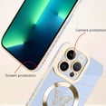 thumbnail image 2 of for iPhone 13 Pro Max Case [Support for Magsafe] Butterfly Pattern Magnetic Plating Screen Protector Luxury Elegant Case Camera Protector Soft Shockproof Protective Corner Back Cover -Blue, 2 of 12