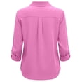 thumbnail image 7 of Women's Dressy Casual Blouses Long Sleeve Lapel Collared Button Down Solid Color Work Tops Collared Loose Fit Shirts, 7 of 7