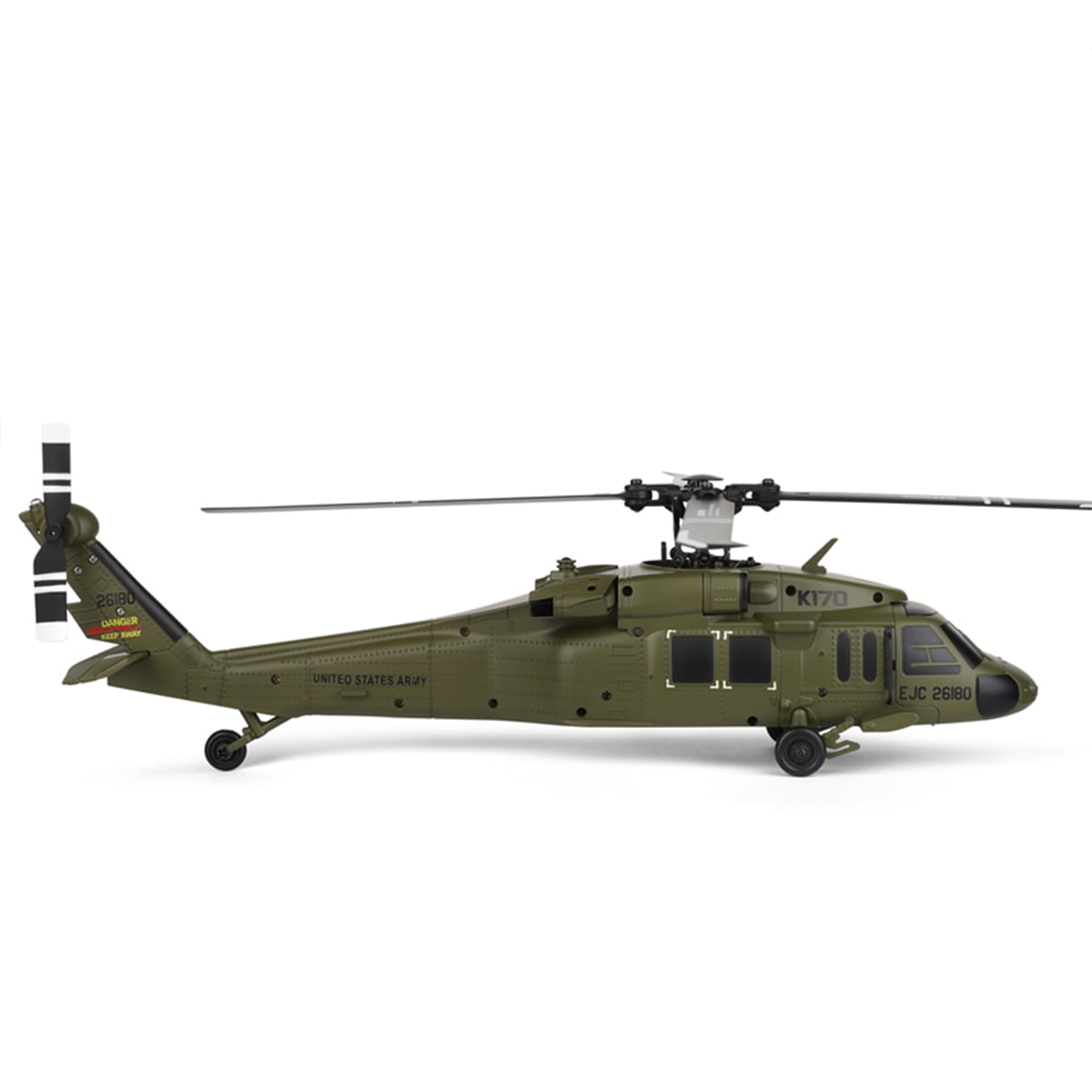 WL K170 Black-Hawk UH-60L 170 Size 2.4G 4CH Flybarless RC Helicopter with Adjustable Left and right Hand Throttle (RTF Version)+Battery