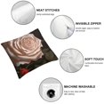thumbnail image 4 of SHANXI Throw Pillow Covers White Rose Flower Dark Oil Floral Antique Art Artwork Beautiful Beauty Black Bloom Blossom 12x12in, 4 of 5