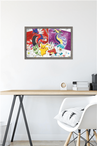 Pokémon - Group Sparkle Wall Poster, 14.725" x 22.375" Framed