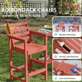 thumbnail image 6 of AreShark HDPE Tall Adirondack Chair Set with Removable Double Trays (Set of 2) Dark Red, 6 of 9