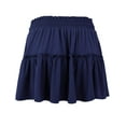thumbnail image 3 of Doublju Women's Pleated Style Smocked Waist Flared Mini Skirt (Plus Size Available), 3 of 4