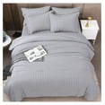 thumbnail image 3 of TiaGOC Light Grey Comforter Set Seersucker 5 Pieces, All Season Luxury Bed in a Bag for Bedroom, Bedding Set with Comforters, Sheets, Pillowcase & Sham, 3 of 7