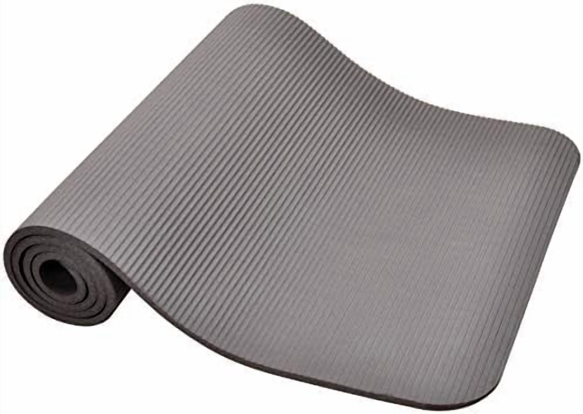 All Purpose 1/2-Inch Extra Thick High Density Anti-Tear Exercise Yoga Mat and Knee Pad with Carrying Strap, Multiple Colors Gray