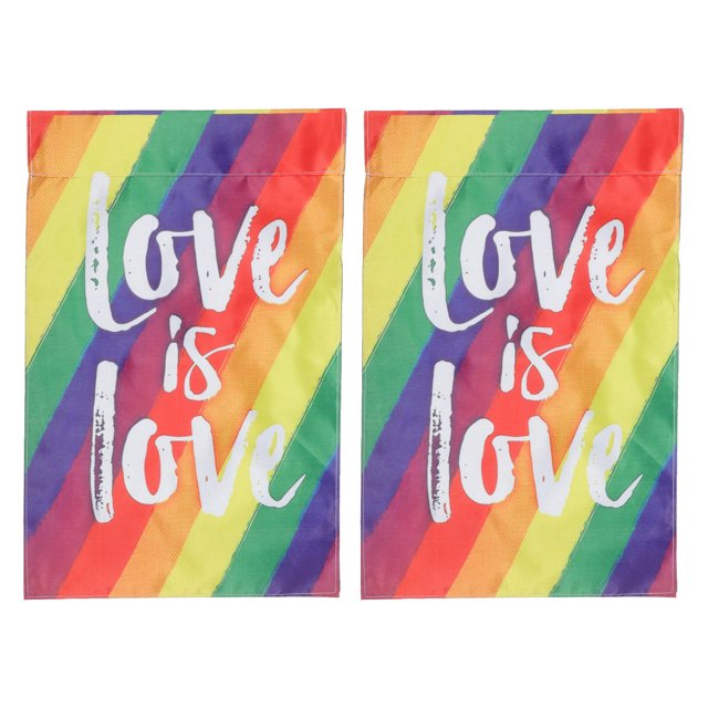 2pcs LGBT Hanging Flag Ornament Outdoor Decorative Decorative Garden Flag Decor HOMEMAXS 14027303-MX