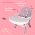 thumbnail image 4 of Silla alta periquera 7 en 1 con mesa y charola para bloques primi pasti ibaby rosa claro, 4 of 8