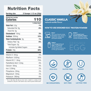 Designer Wellness , Designer Egg, Natural Egg Yolk & White Protein Powder, 24g Protein, Keto and Paleo Friendly, Less Fat and Cholesterol, Vanilla, 12.4 oz