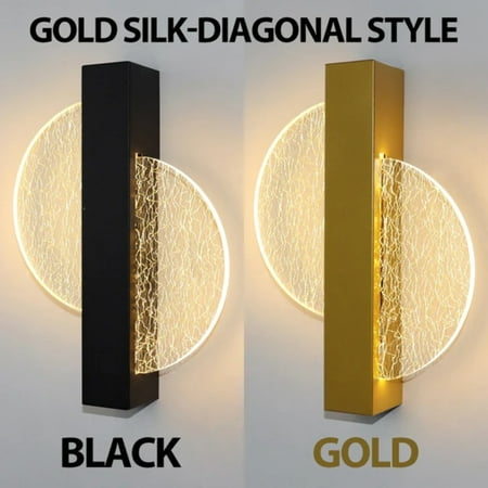 

CHNGSNG Elegant Modern Nordic Gold Foil Luxurious Acrylic Wall Lamp with LED Indoor Wall Light - 10W Sconce Bedside Light for Elegant Bedroom and Living Room Decoration