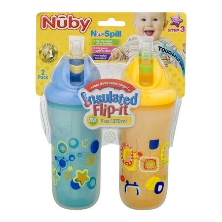Nuby Flip-It Step 3 Straw Sippy Cup - 2 pack