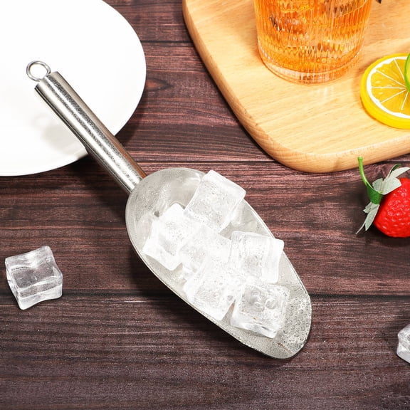 ETEREAUTY Etereaauty Stainless Steel Ice Scoop, Plated Silver, Mirror Finish for Elegant Kitchen