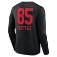 thumbnail image 3 of Men's George Kittle Black San Francisco 49ers Wordmark Player Name & Number Long Sleeve T-Shirt, 3 of 3