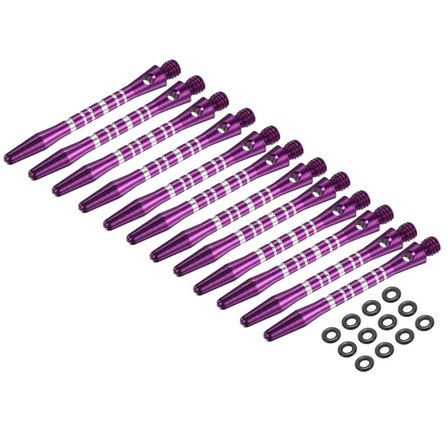 Ejes de Dardos de Aluminio, Accesorios de Reemplazo de Ejes de Dardos Medianos 2BA con Anillos de Goma para Punta de Acero Púrpura