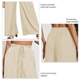 thumbnail image 4 of Pantalones sueltos para mujer,Pantalones de mujer, pierna ancha, pantalones acogedores, pantalones con lazo en la cintura para mujer, apariencia llamativa, 4 of 5