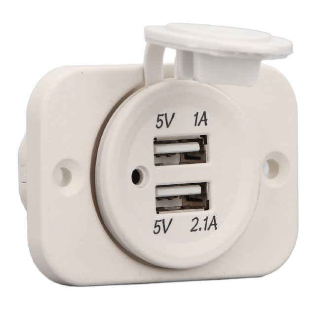 Car Charger Adapter, Dual USB Car Charger DC12-24V DC5V 2.1A 1A for Motorcycles