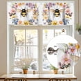 thumbnail image 7 of Colorful Daisy Wreath Bees Valances for Windows, 60 x 18in, Spring Flowers Garland Rod Pocket Kitchen Valance Curtain Light Filtering Window Treatments for Living Room Bedroom, 1 Panel, 7 of 7