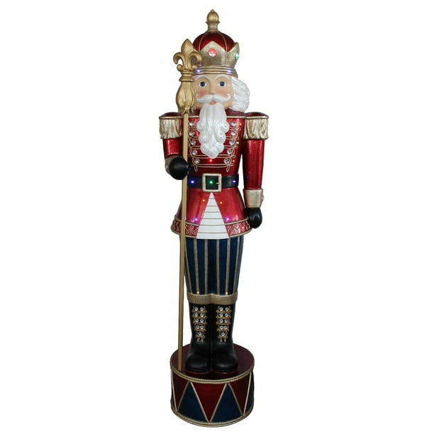 72" LED Lighted Commercial Grade Jeweled Nutcracker with Scepter