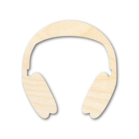 Unfinished Wood Headphones Shape 7" / 1/4"