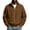 Brown, variant on Men's Full Zip Sweatshirt Stand Collar Raglan Sleeve Casual Jacket with Pockets Relaxed Fit Long Sleeve Top for Fall Winter Daily Commute