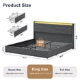 thumbnail image 3 of GUNAITO King Size Bed Frame with 4 Storage Drawers, Upholstered LED Bed with USB Ports, Modern Bed with Headboard Noise Free Platform Bed with Metal Frame, Dark Gray, 3 of 9