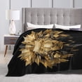 thumbnail image 4 of Lion Blanket Geometric Low Poly Gold Art, Soft Cozy Flannel Throw For Couch And Sofa, Modern Wildlife Home Decor 60x50, 4 of 6